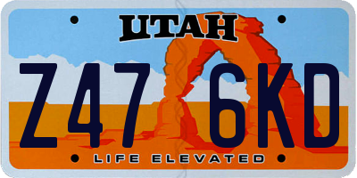 UT license plate Z476KD