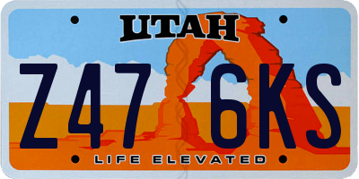 UT license plate Z476KS