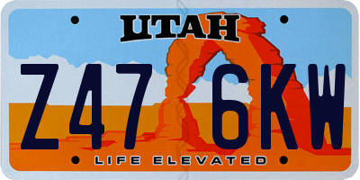 UT license plate Z476KW