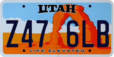 UT license plate Z476LB