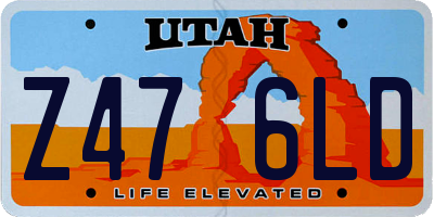 UT license plate Z476LD