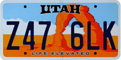 UT license plate Z476LK