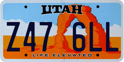 UT license plate Z476LL