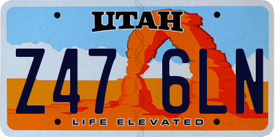 UT license plate Z476LN