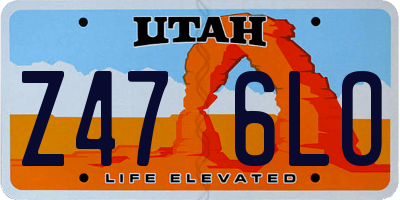 UT license plate Z476LO