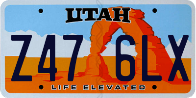 UT license plate Z476LX