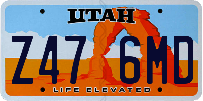 UT license plate Z476MD