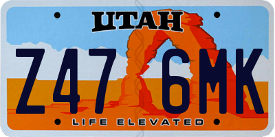 UT license plate Z476MK