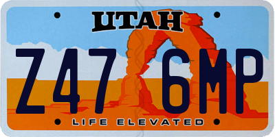 UT license plate Z476MP