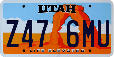 UT license plate Z476MU