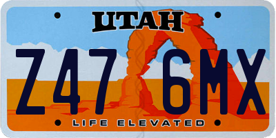 UT license plate Z476MX