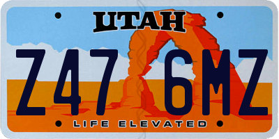 UT license plate Z476MZ