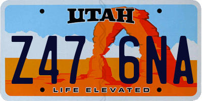 UT license plate Z476NA