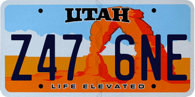 UT license plate Z476NE