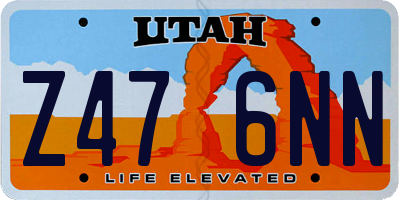 UT license plate Z476NN