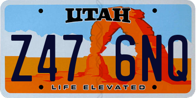 UT license plate Z476NQ