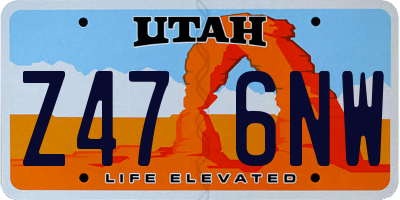 UT license plate Z476NW