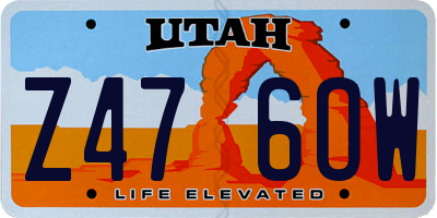 UT license plate Z476OW