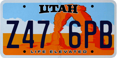 UT license plate Z476PB