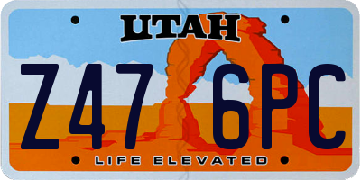 UT license plate Z476PC