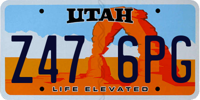UT license plate Z476PG