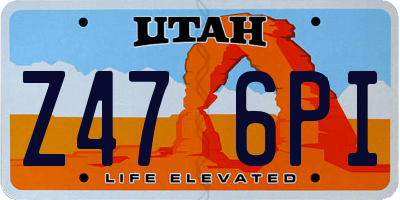 UT license plate Z476PI
