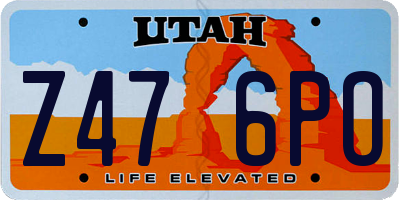 UT license plate Z476PO