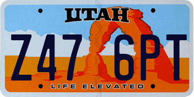 UT license plate Z476PT
