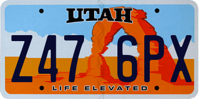 UT license plate Z476PX