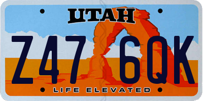UT license plate Z476QK