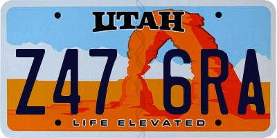 UT license plate Z476RA