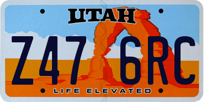 UT license plate Z476RC