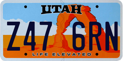 UT license plate Z476RN