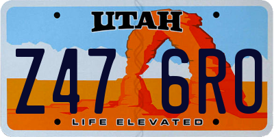 UT license plate Z476RO