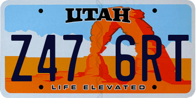 UT license plate Z476RT