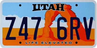 UT license plate Z476RV
