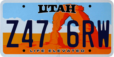 UT license plate Z476RW