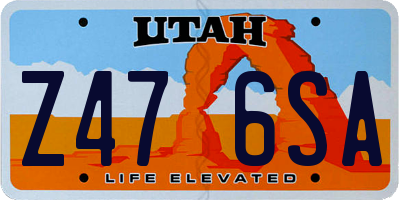 UT license plate Z476SA