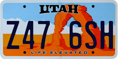 UT license plate Z476SH