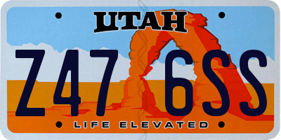UT license plate Z476SS