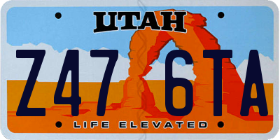 UT license plate Z476TA