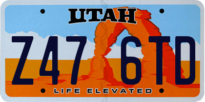 UT license plate Z476TD