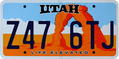 UT license plate Z476TJ