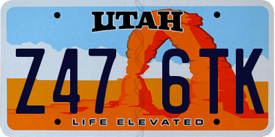 UT license plate Z476TK