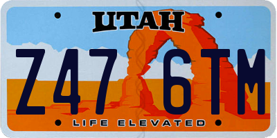 UT license plate Z476TM