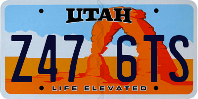 UT license plate Z476TS