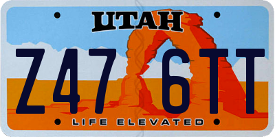 UT license plate Z476TT
