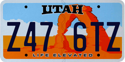 UT license plate Z476TZ
