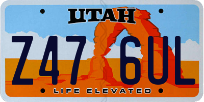 UT license plate Z476UL