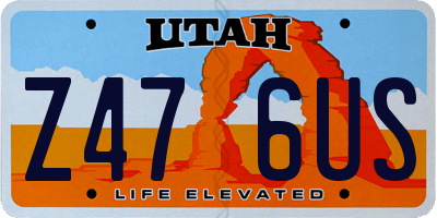 UT license plate Z476US